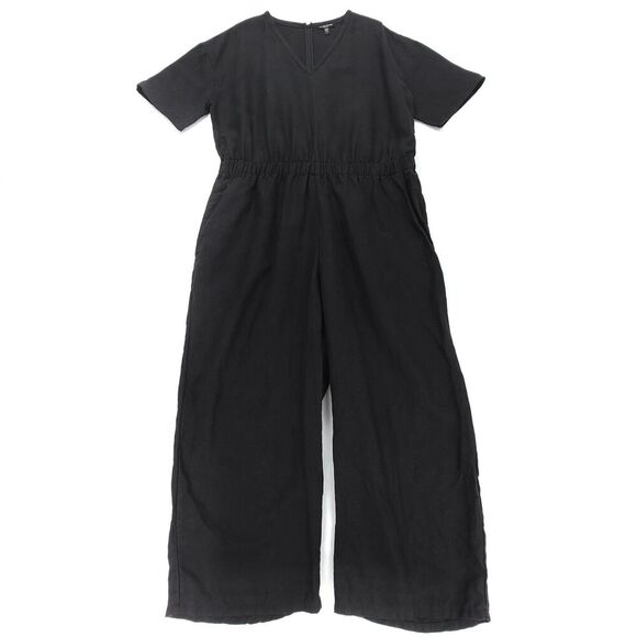 Eileen Fisher Pants - NEW Eileen Fisher Woman Tencel & Organic Linen Slub Jumpsuit Wide Leg Black 1X